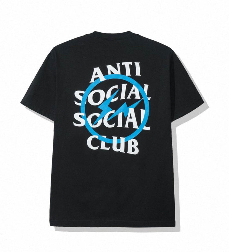 ANTI SOCIAL CLUB X FRAGMENT BLUE BOLT TEE (FW19) BLACK - SNEAKRWRLD